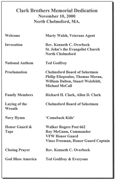 Clark Brothers Dedication