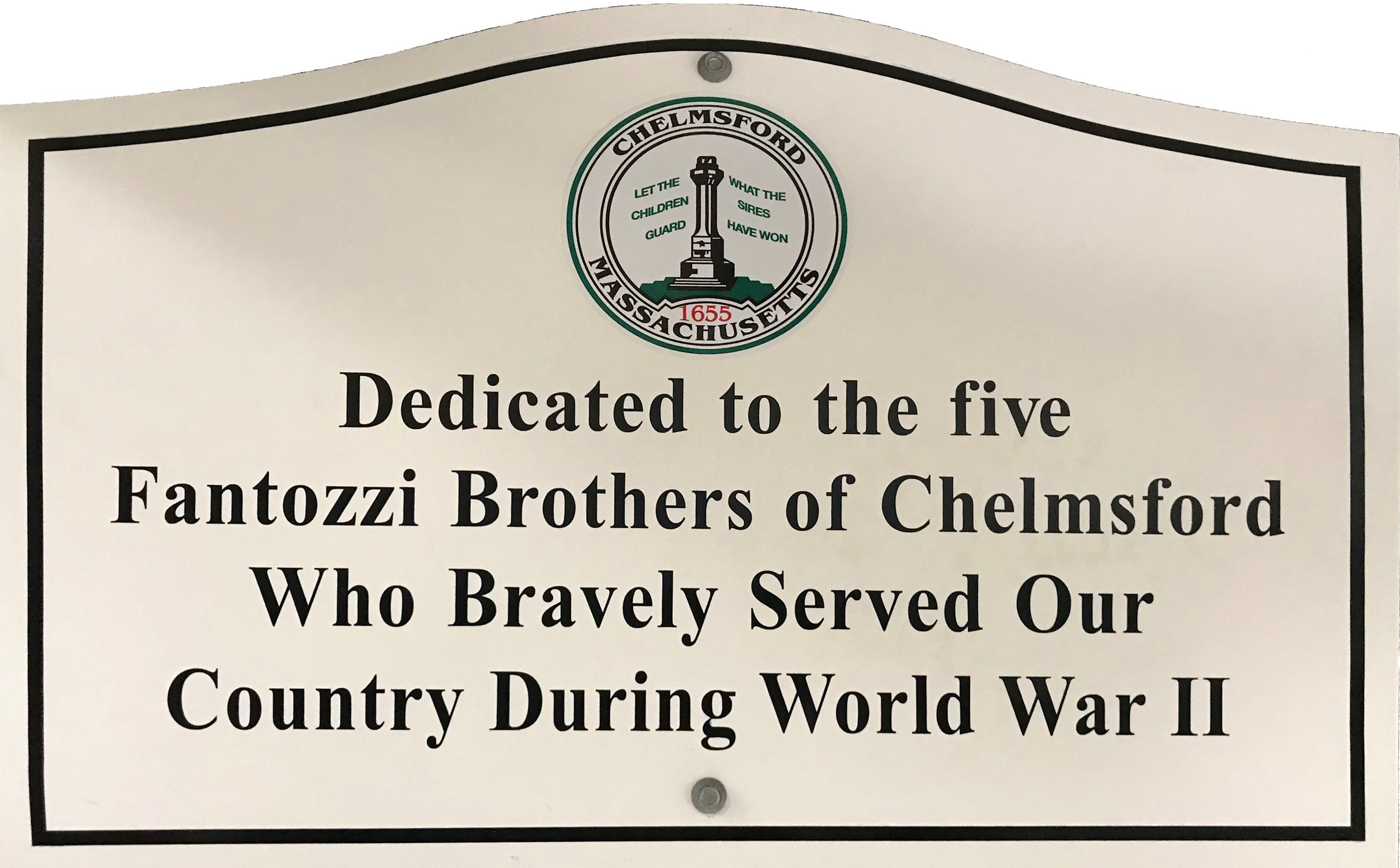 Fantozzi Brothers Memorial Sign