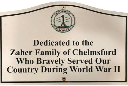 Zaher Family Memorial Sign